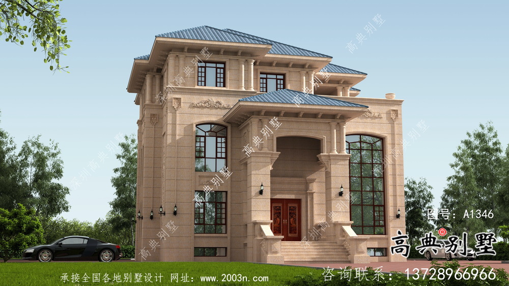 簡約大氣帶地下室的鄉(xiāng)村歐式風(fēng)格別墅設(shè)計(jì)及效果圖