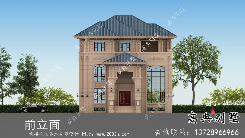 簡約大氣帶地下室的鄉(xiāng)村歐式風(fēng)格別墅設(shè)計(jì)及效果圖