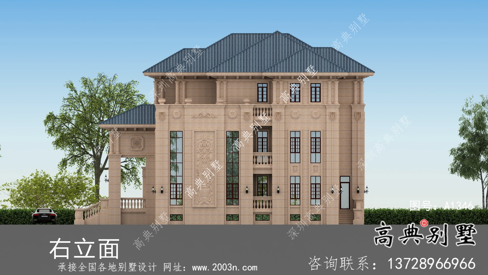 簡約大氣帶地下室的鄉(xiāng)村歐式風(fēng)格別墅設(shè)計(jì)及效果圖