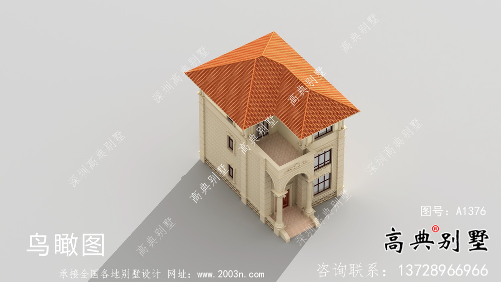 歐式古典農村三層別墅設計圖紙