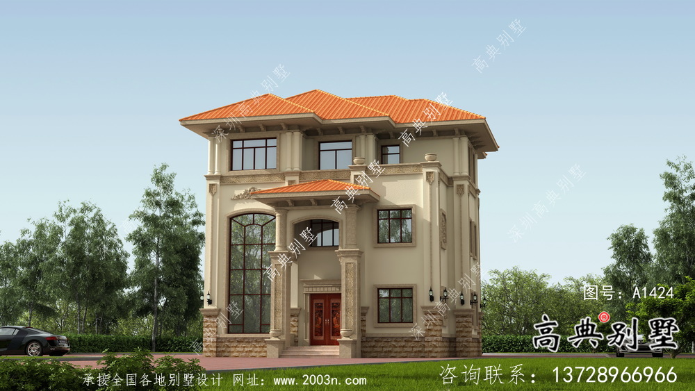 三層歐式農村自建別墅設計圖紙