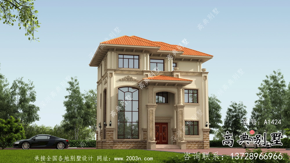 三層歐式農村自建別墅設計圖紙