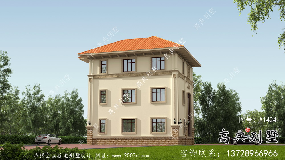 三層歐式農村自建別墅設計圖紙
