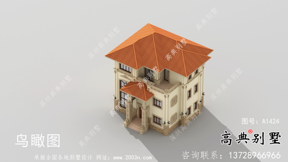 三層歐式農村自建別墅設計圖紙