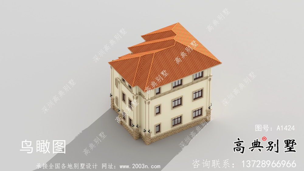 三層歐式農村自建別墅設計圖紙