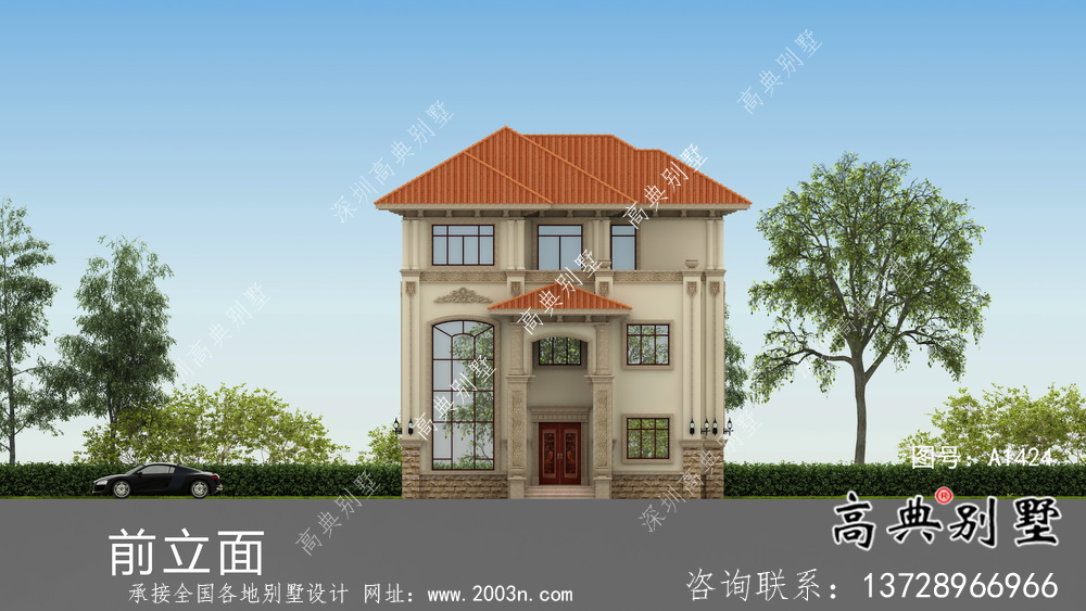 三層歐式農村自建別墅設計圖紙