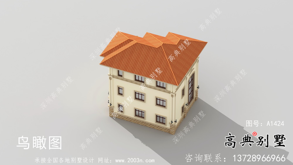 三層歐式農村自建別墅設計圖紙