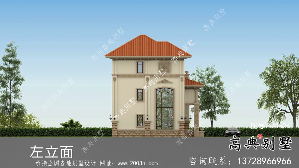 三層歐式農村自建別墅設計圖紙