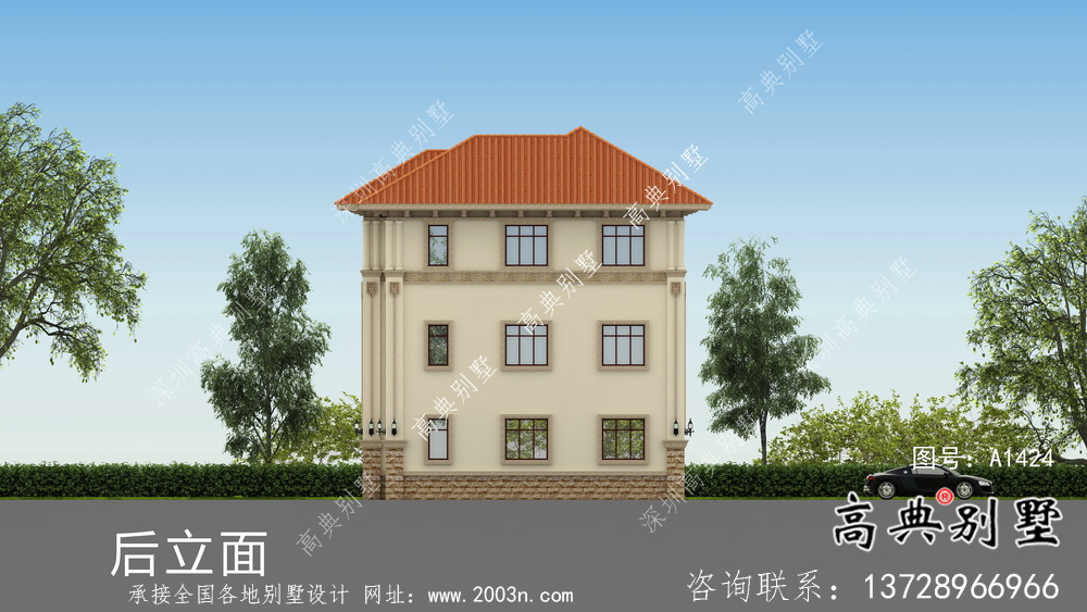 三層歐式農村自建別墅設計圖紙