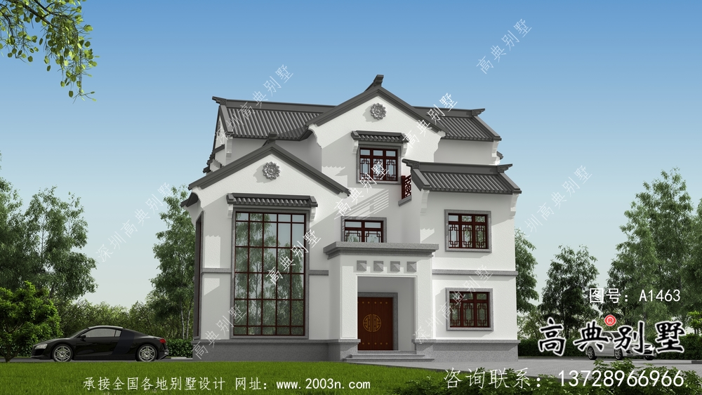 新中式三層房屋設(shè)計圖紙