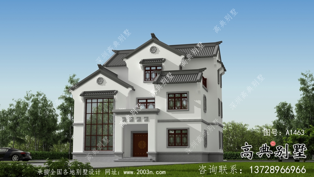 新中式三層房屋設(shè)計圖紙