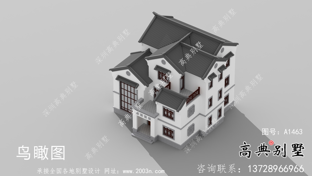 新中式三層房屋設(shè)計圖紙