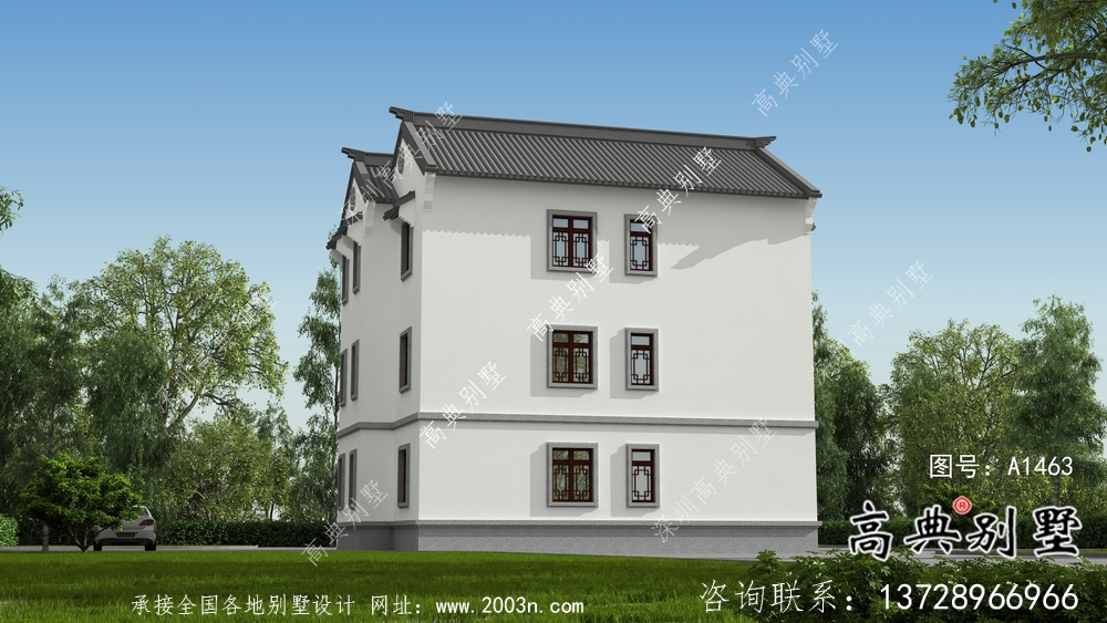 新中式三層房屋設(shè)計圖紙