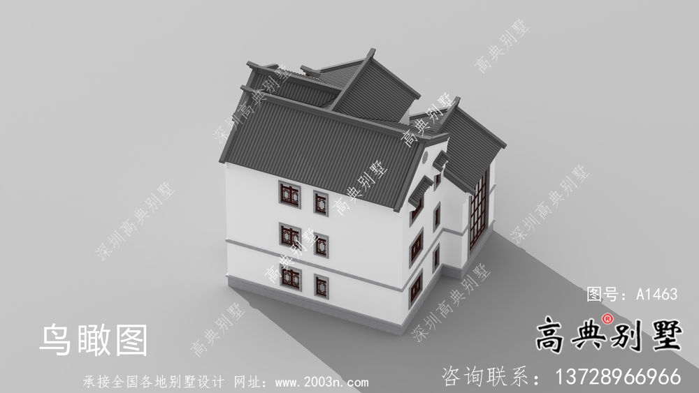 新中式三層房屋設(shè)計圖紙