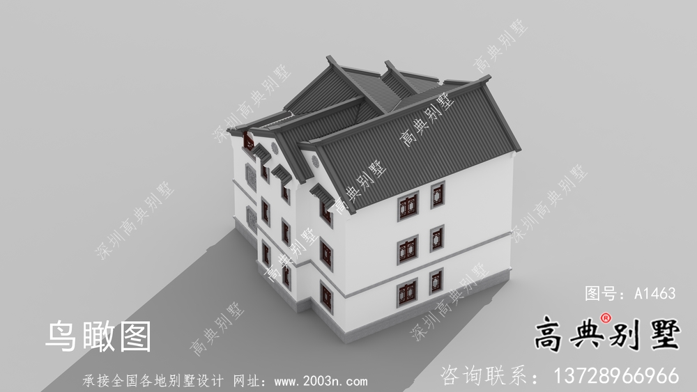 新中式三層房屋設(shè)計圖紙