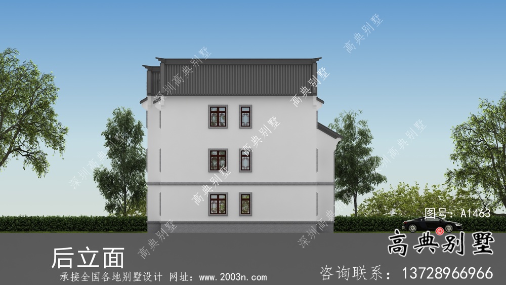 新中式三層房屋設(shè)計圖紙