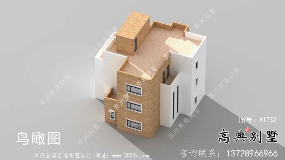三層現(xiàn)代簡(jiǎn)約別墅外觀設(shè)計(jì)圖
