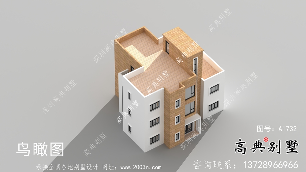 三層現(xiàn)代簡(jiǎn)約別墅外觀設(shè)計(jì)圖
