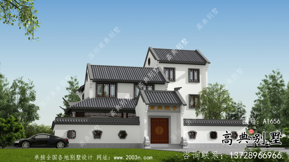 簡單一點的新中式蘇式園林別墅設計圖