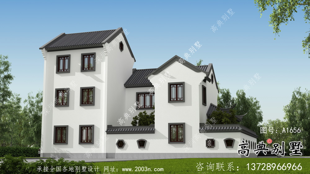簡單一點的新中式蘇式園林別墅設計圖