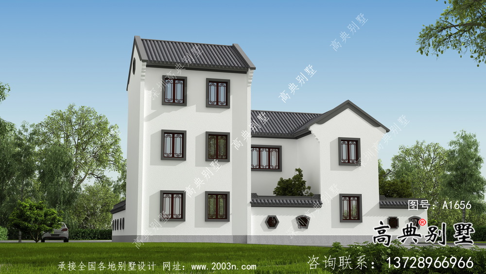 簡單一點的新中式蘇式園林別墅設計圖