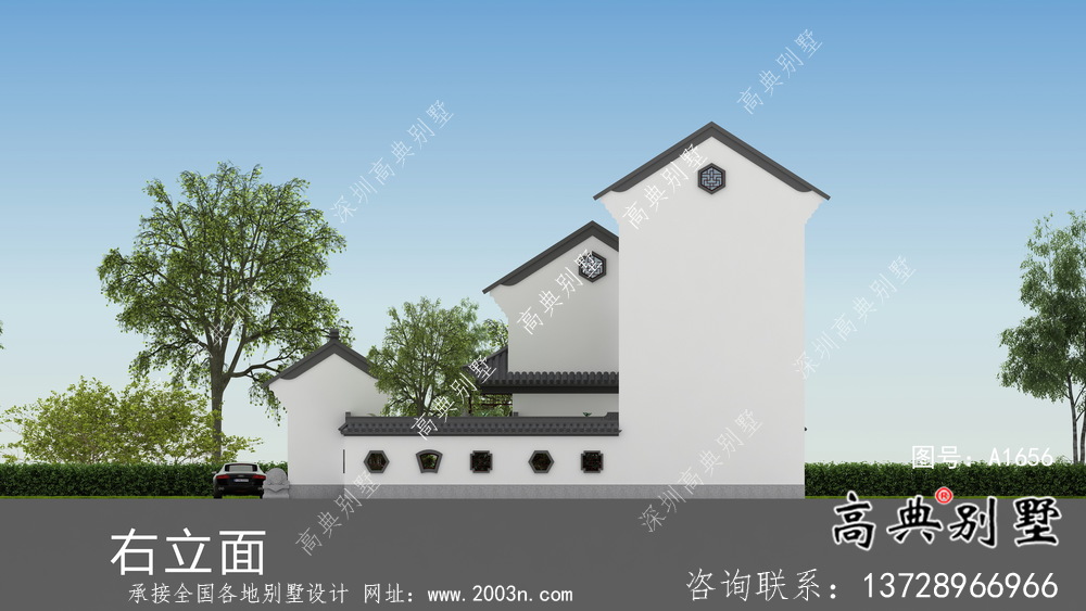 簡單一點的新中式蘇式園林別墅設計圖
