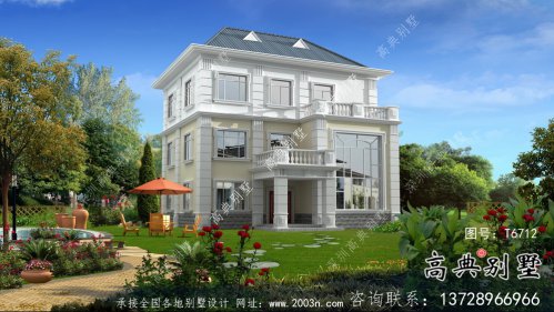 復式精致法式三層歐式別墅設計圖紙