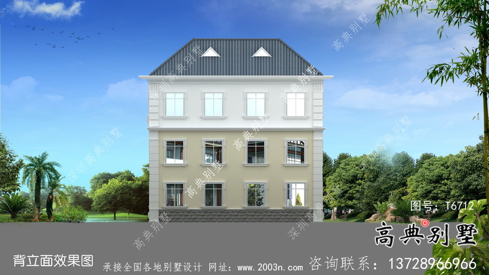 復式精致法式三層歐式別墅設計圖紙