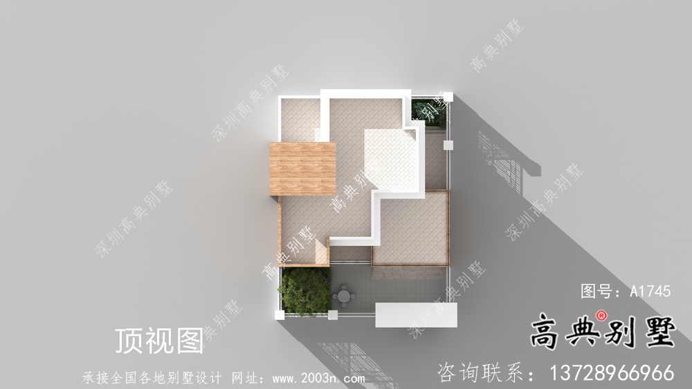 現代簡約三層別墅效果圖及施工圖