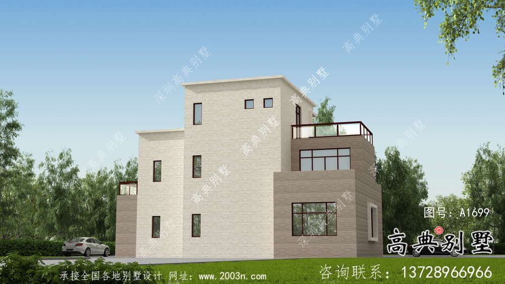 簡(jiǎn)潔明了的鄉(xiāng)村現(xiàn)代風(fēng)格小別墅設(shè)計(jì)圖及施工圖紙