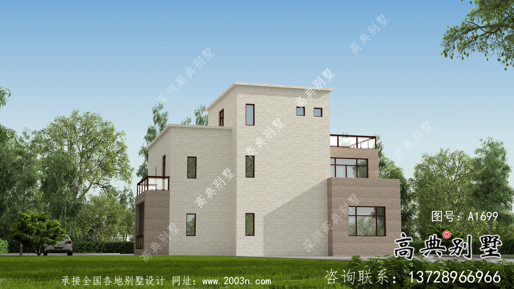 簡(jiǎn)潔明了的鄉(xiāng)村現(xiàn)代風(fēng)格小別墅設(shè)計(jì)圖及施工圖紙