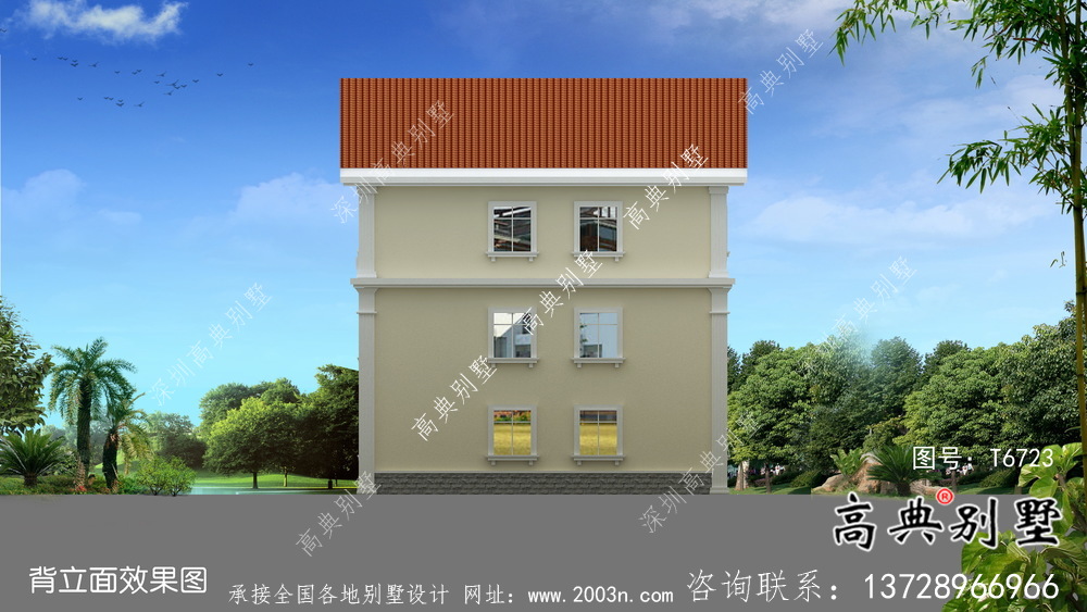 農村自建三層歐式風格別墅設計圖紙