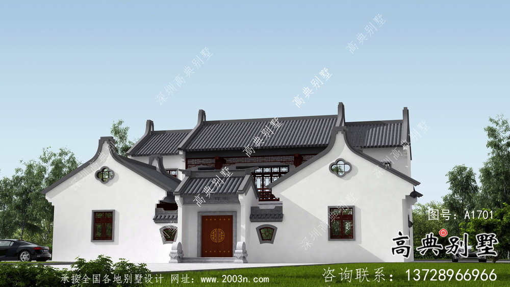 南方新農村美麗新中式四合院設計圖