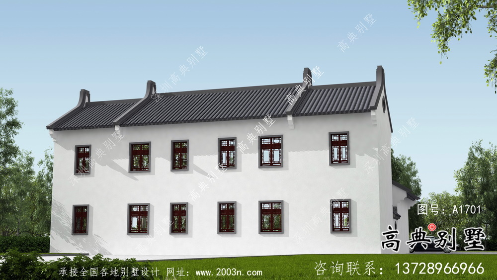 南方新農村美麗新中式四合院設計圖