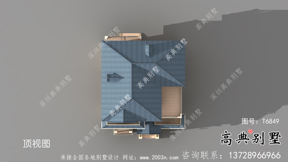 農村歐式三層房屋設計效果圖