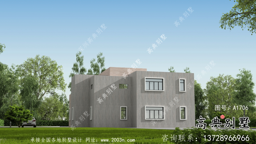148平方米小型農村自建現代風格別墅設計圖紙