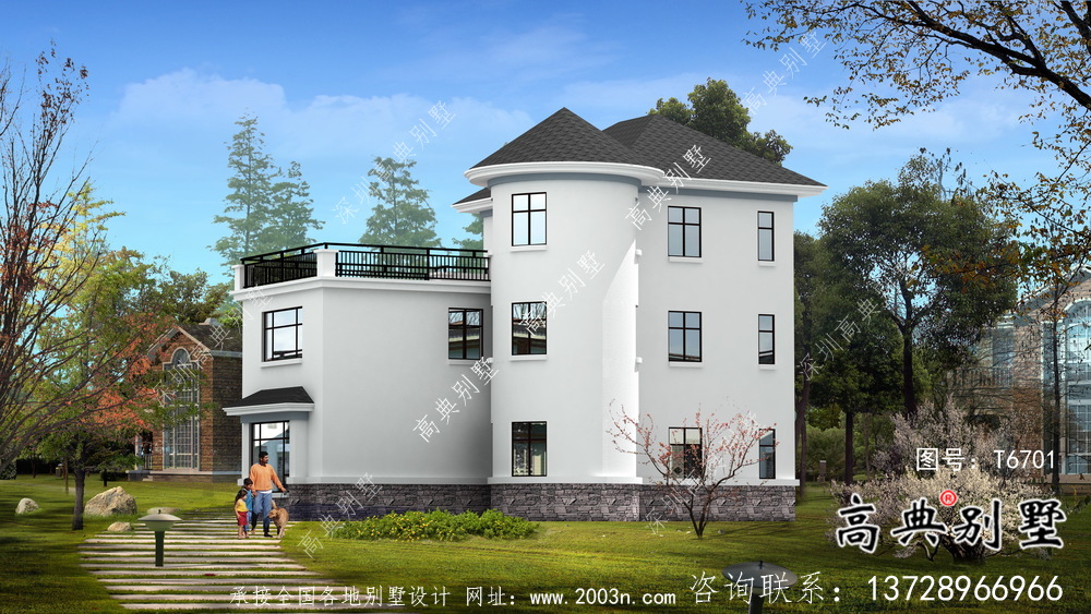 小戶型房子鄉村別墅戶型圖，現代風格外型設計效果圖