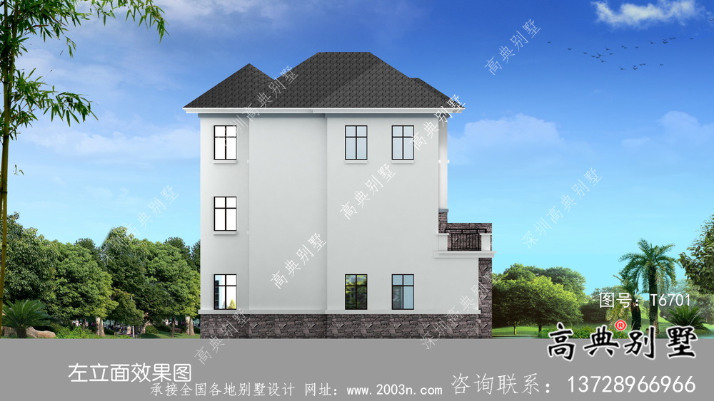 小戶型房子鄉村別墅戶型圖，現代風格外型設計效果圖