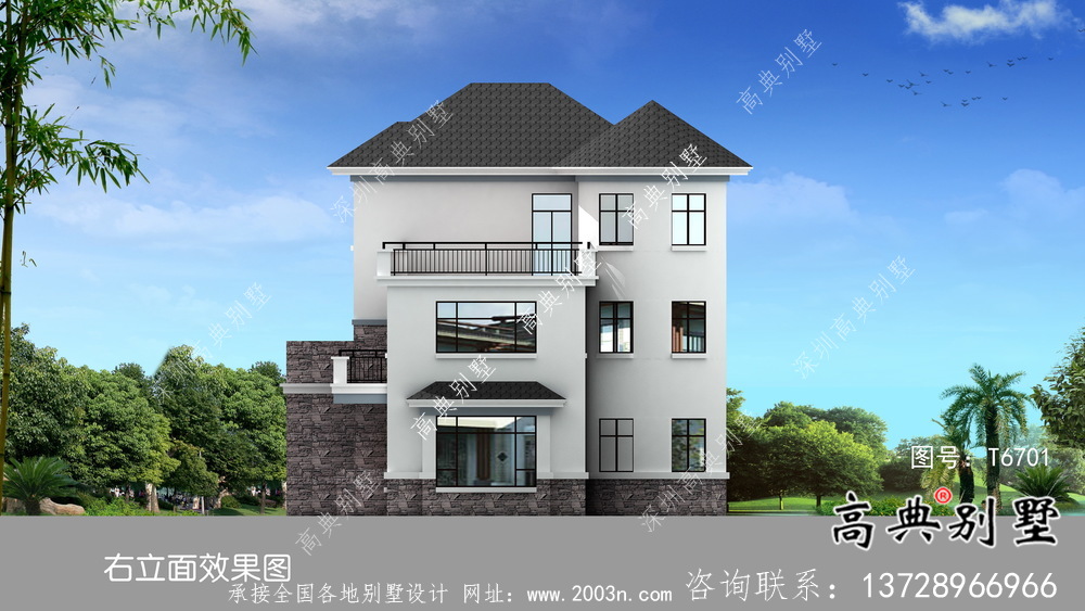 小戶型房子鄉村別墅戶型圖，現代風格外型設計效果圖