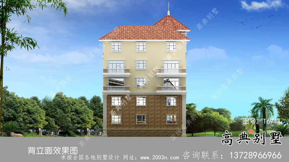 鄉村歐式五層意大利風格別墅設計圖