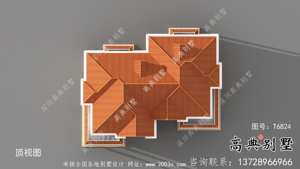 農(nóng)村自建雙拼建筑設(shè)計(jì)圖，包括別墅外觀效果圖