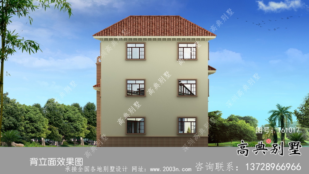 鄉村三層復式古典歐式別墅效果整套工程圖紙