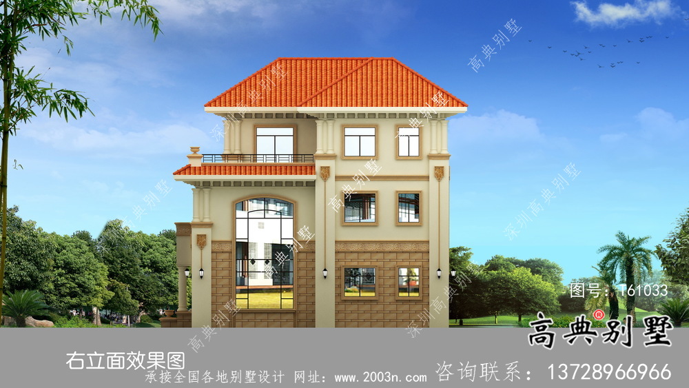 農村經典復式三層別墅設計圖紙及效果圖
