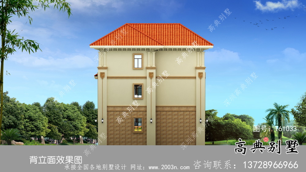 農村經典復式三層別墅設計圖紙及效果圖
