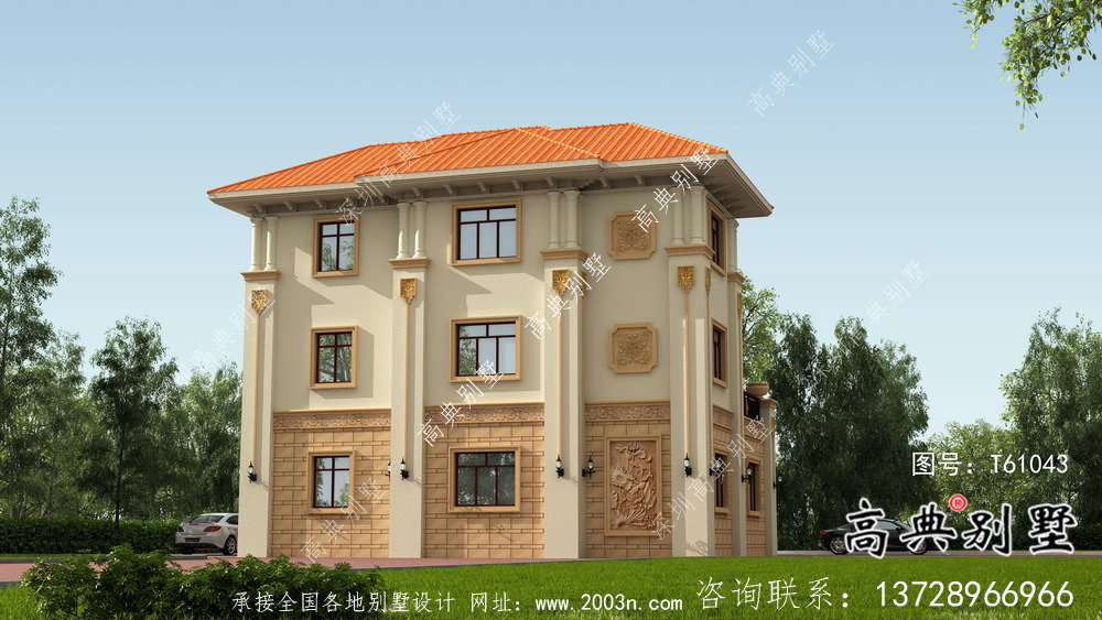 古典復式三層歐式別墅設計圖紙