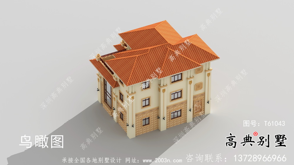 古典復式三層歐式別墅設計圖紙