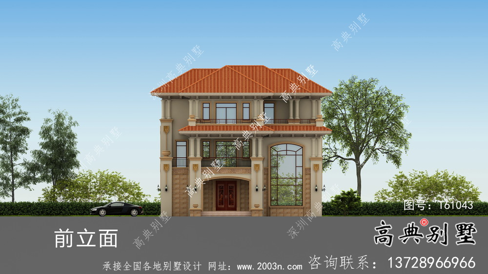 古典復式三層歐式別墅設計圖紙
