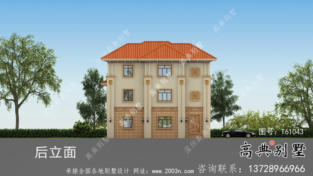 古典復式三層歐式別墅設計圖紙