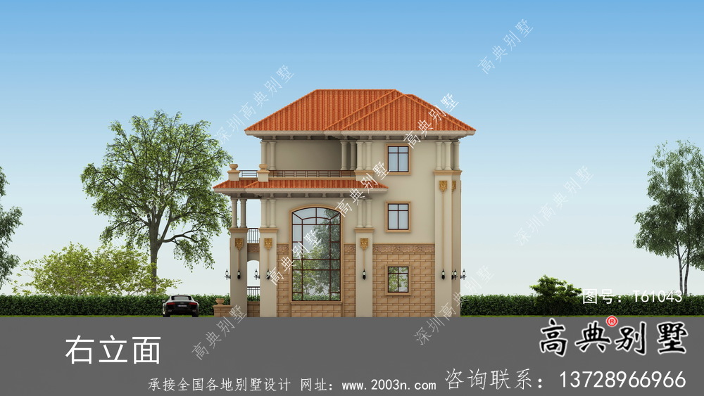 古典復式三層歐式別墅設計圖紙