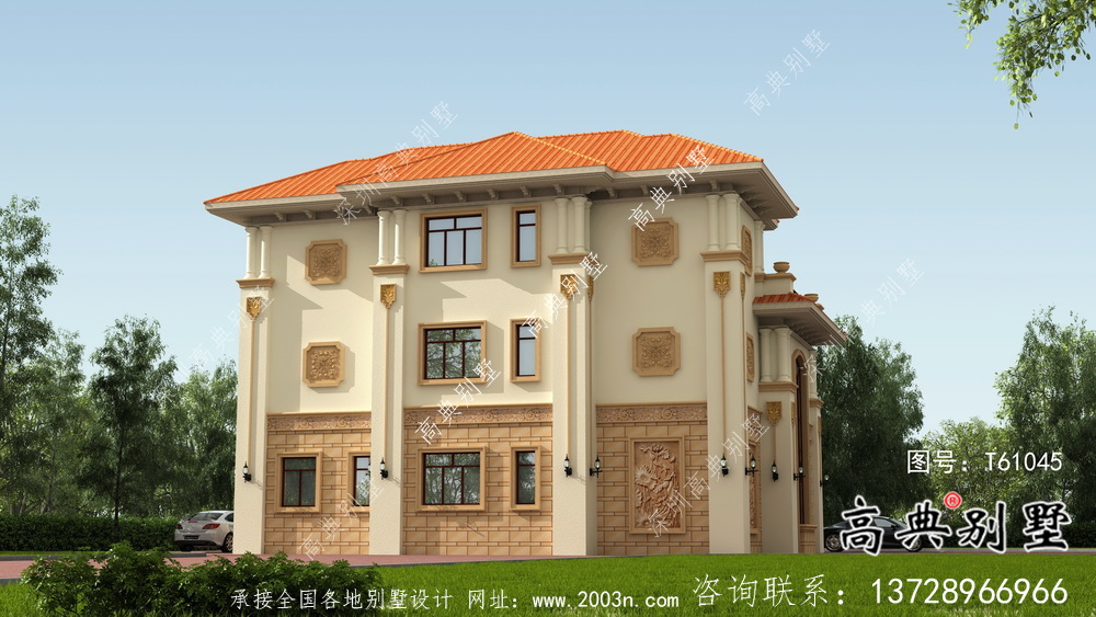 經(jīng)典大方豪華歐式三層別墅設(shè)計圖紙